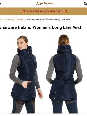 Horseware Ireland Long Line Gilet Vest Large Navy
Riding Vest